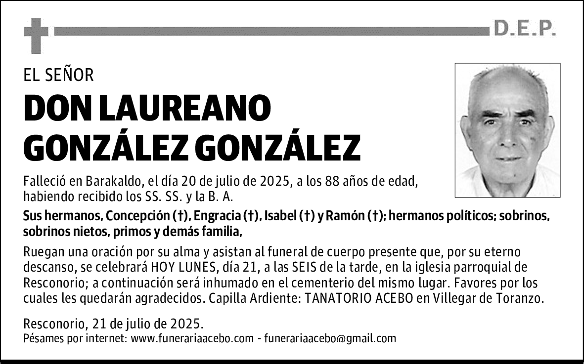 DON LAUREANO GONZÁLEZ GONZÁLEZ