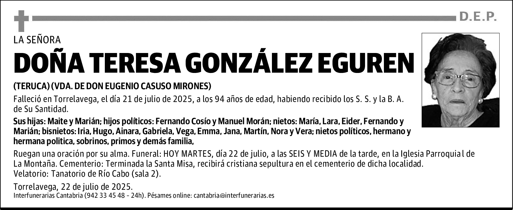 DOÑA TERESA GONZÁLEZ EGUREN