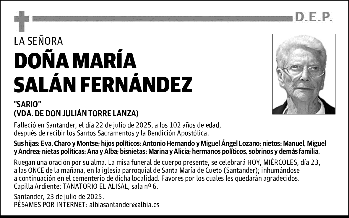 DOÑA MARÍA SALÁN FERNÁNDEZ