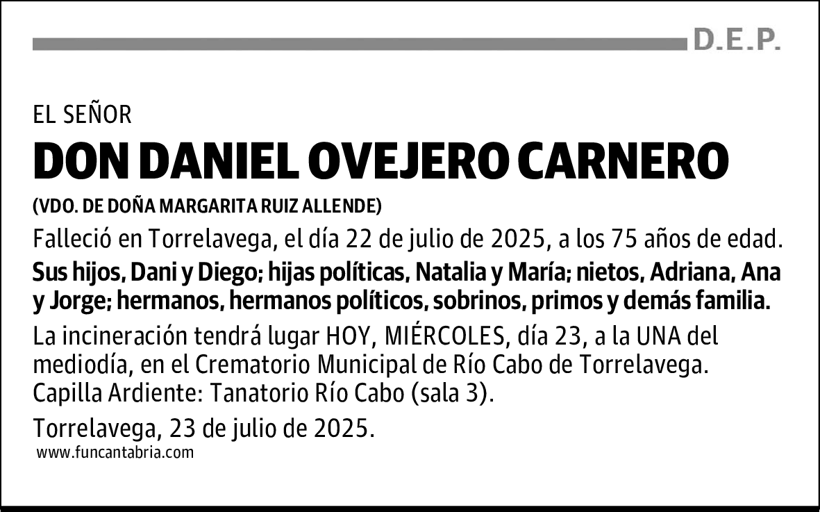 DON DANIEL OVEJERO CARNERO