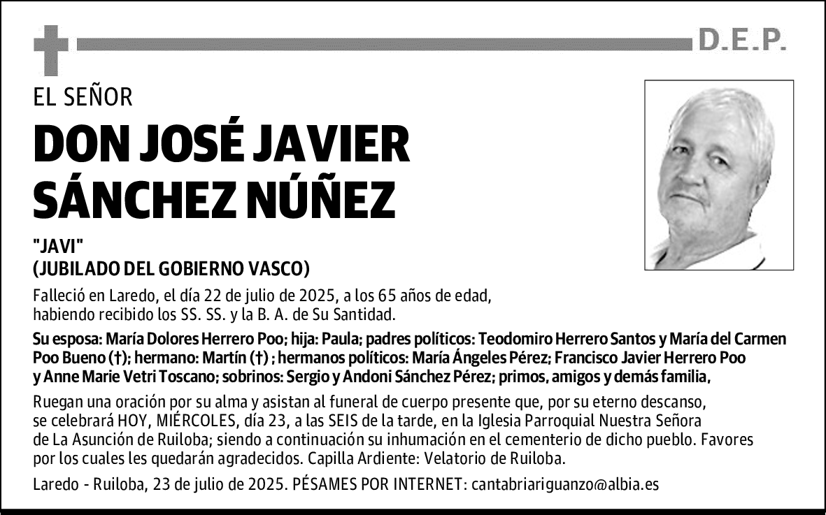 DON JOSÉ JAVIER SÁNCHEZ NUÑEZ