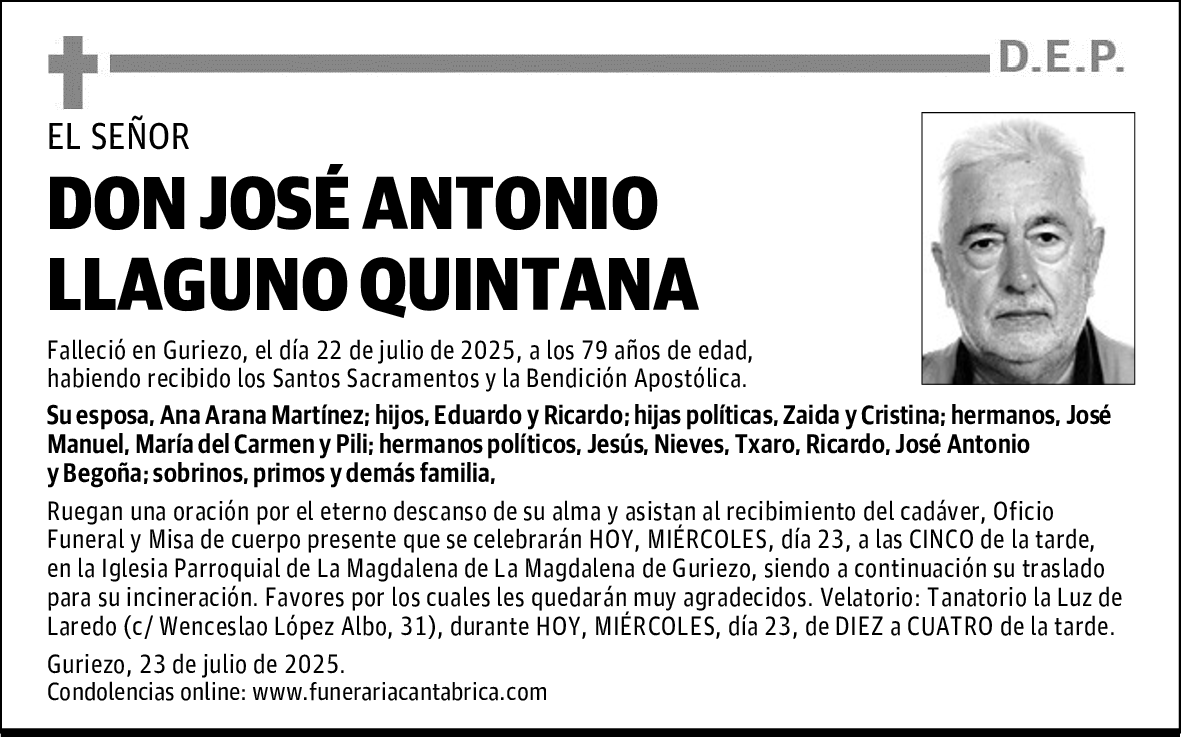 DON JOSÉ ANTONIO LLAGUNO QUINTANA