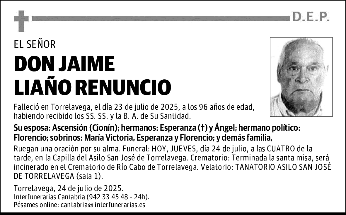 DON JAIME LIAÑO RENUNCIO