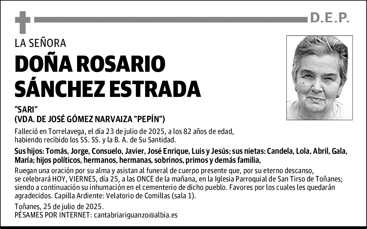 DOÑA ROSARIO SÁNCHEZ ESTRADA