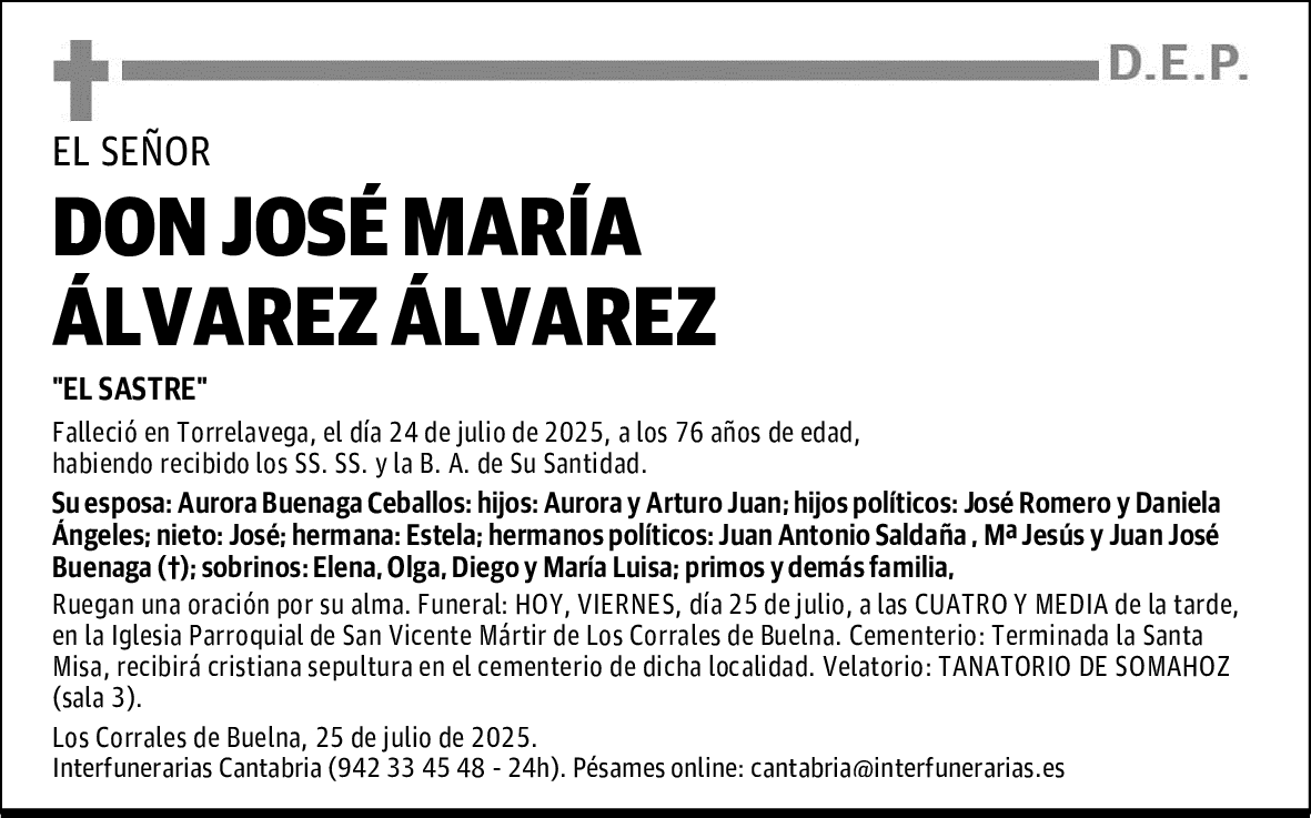 DON JOSÉ MARÍA ÁLVAREZ ÁLVAREZ