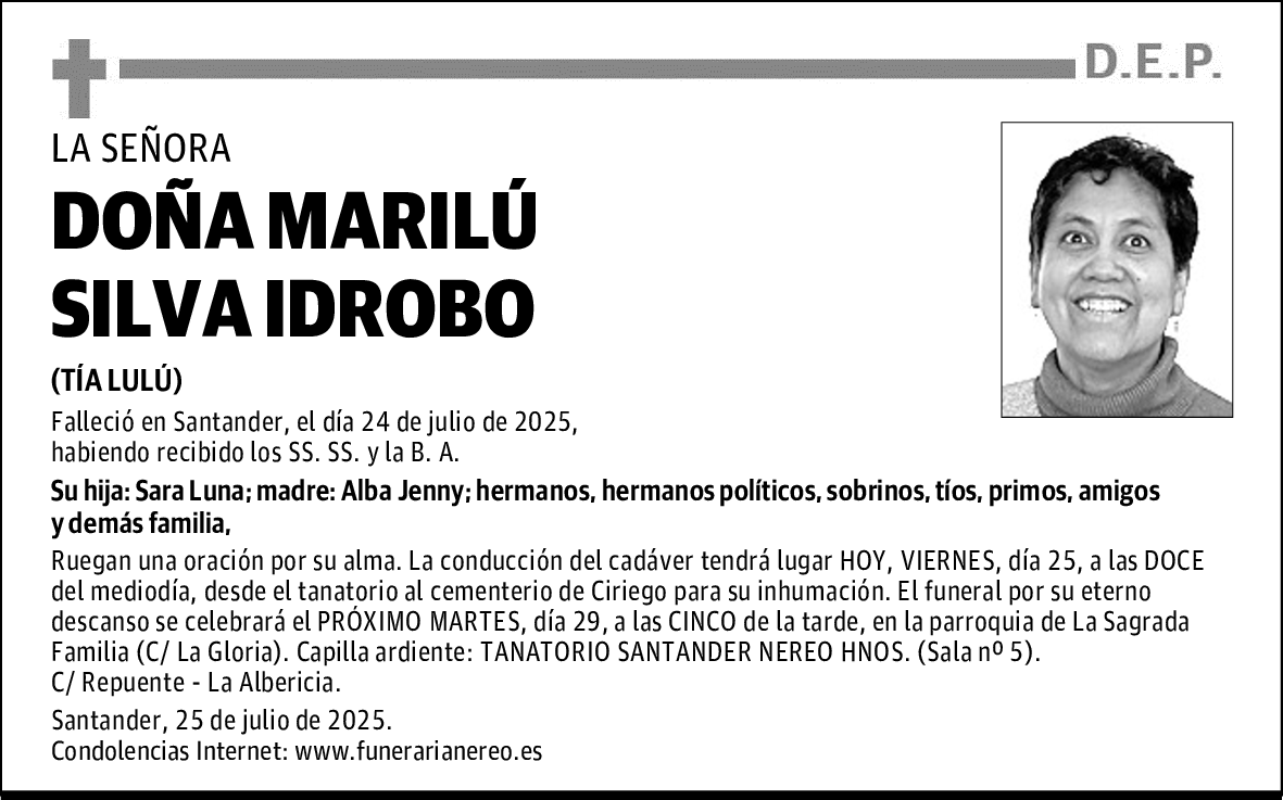 DOÑA MARILÚ SILVA IDROBO