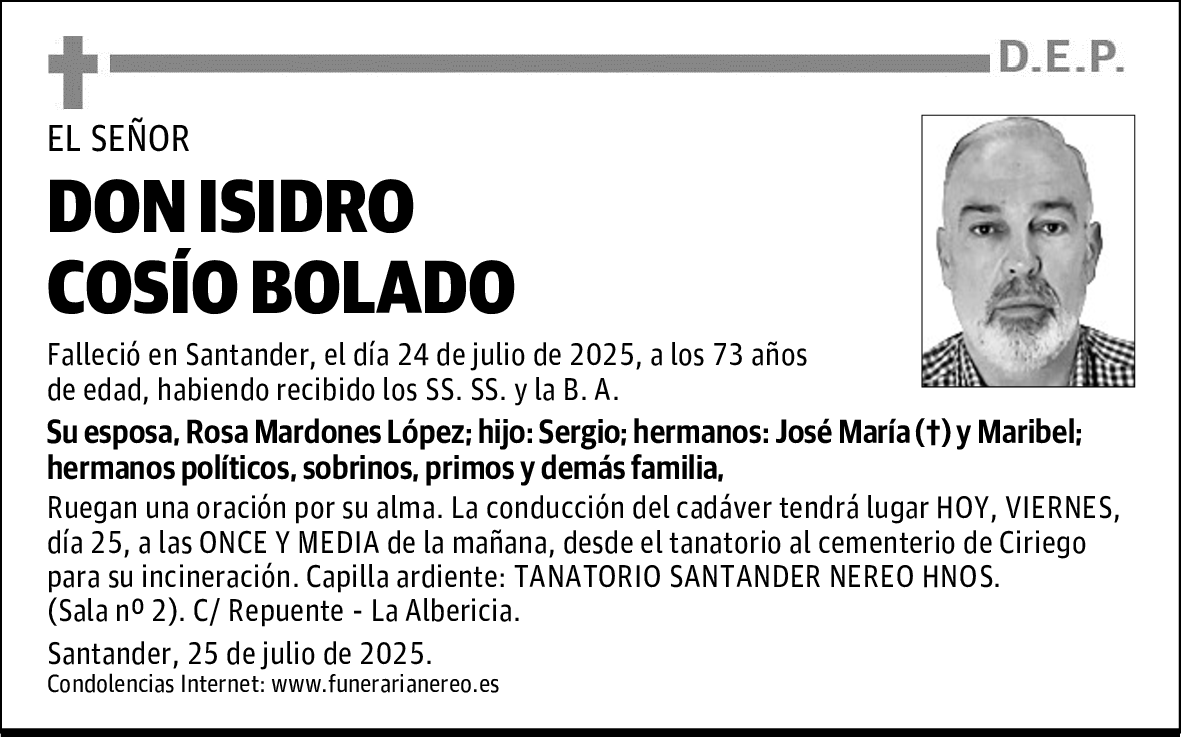 DON ISIDRO COSÍO BOLADO