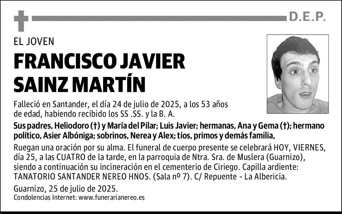 FRANCISCO JAVIER SAINZ MARTÍN