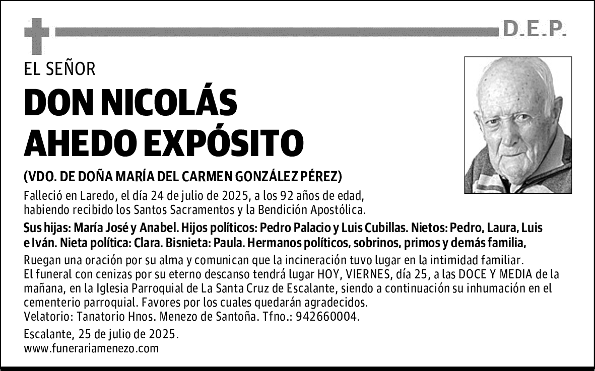 DON NICOLÁS AHEDO EXPÓSITO