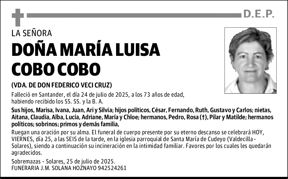 DOÑA MARÍA LUISA COBO COBO