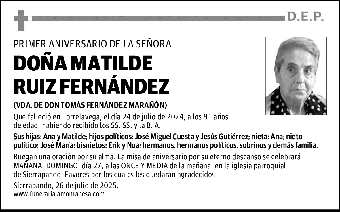 DOÑA MATILDE RUIZ FERNÁNDEZ