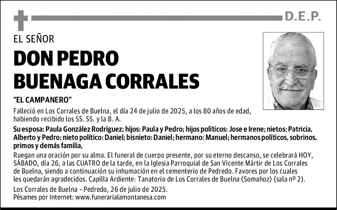 DON PEDRO BUENAGA CORRALES