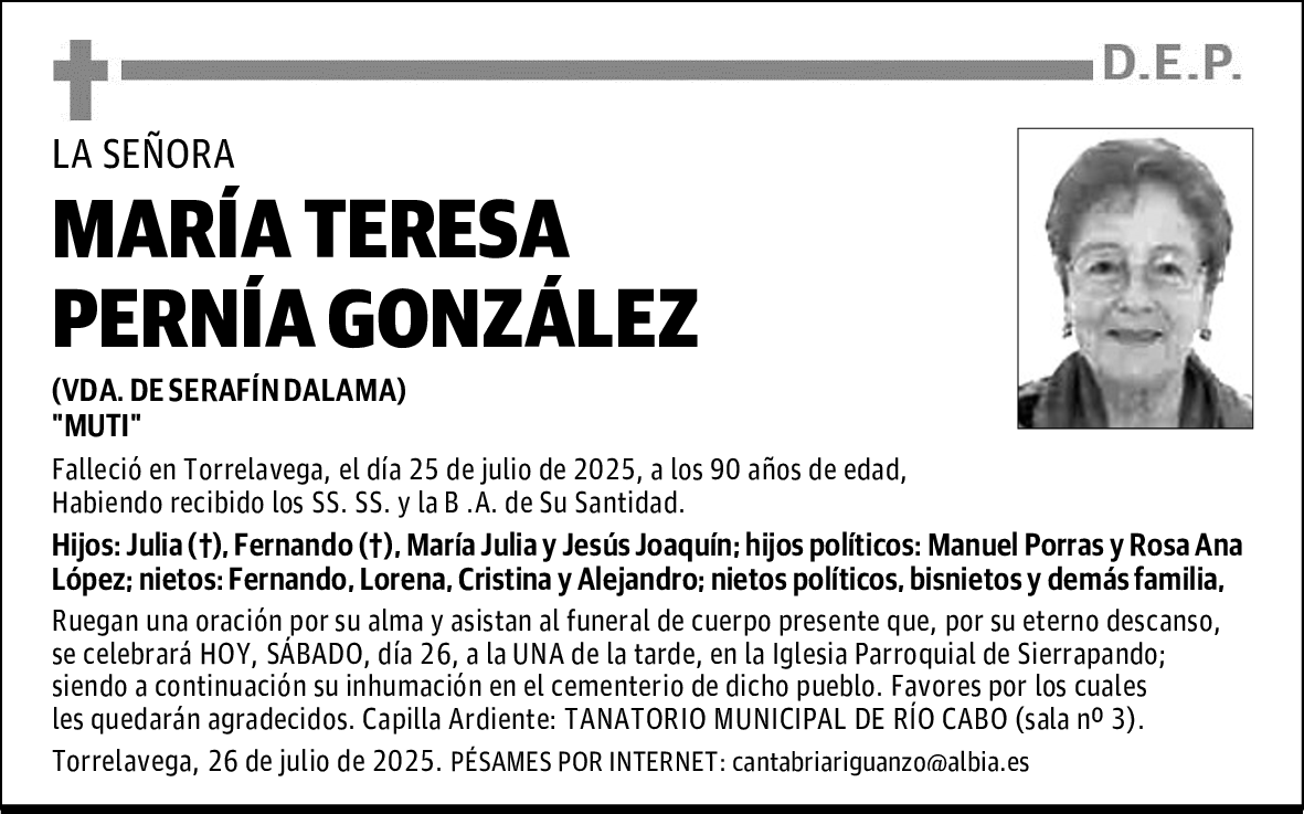 MARÍA TERESA PERNÍA GONZÁLEZ
