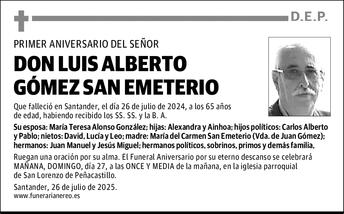 DON LUIS ALBERTO GÓMEZ SAN EMETERIO