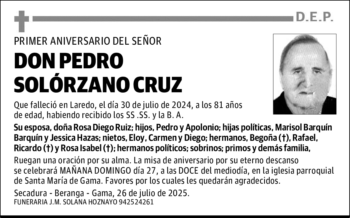 DON PEDRO SOLÓRZANO CRUZ