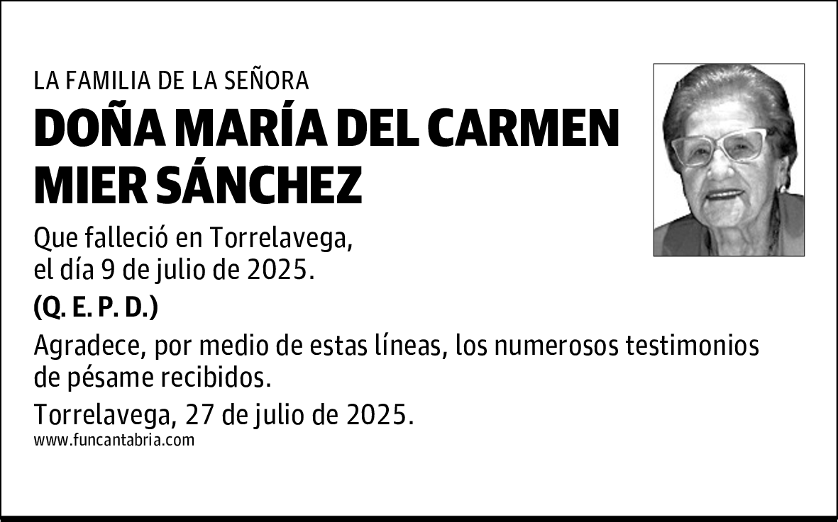 DOÑA MARÍA DEL CARMEN MIER SÁNCHEZ