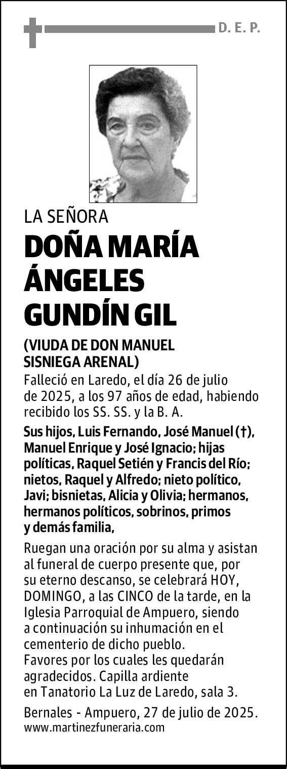 DOÑA MARÍA ÁNGELES GUNDÍN GIL
