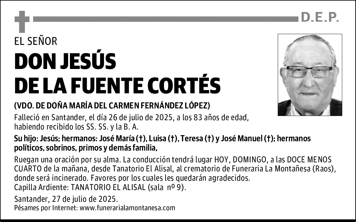 DON JESÚS DE LA FUENTE CORTÉS