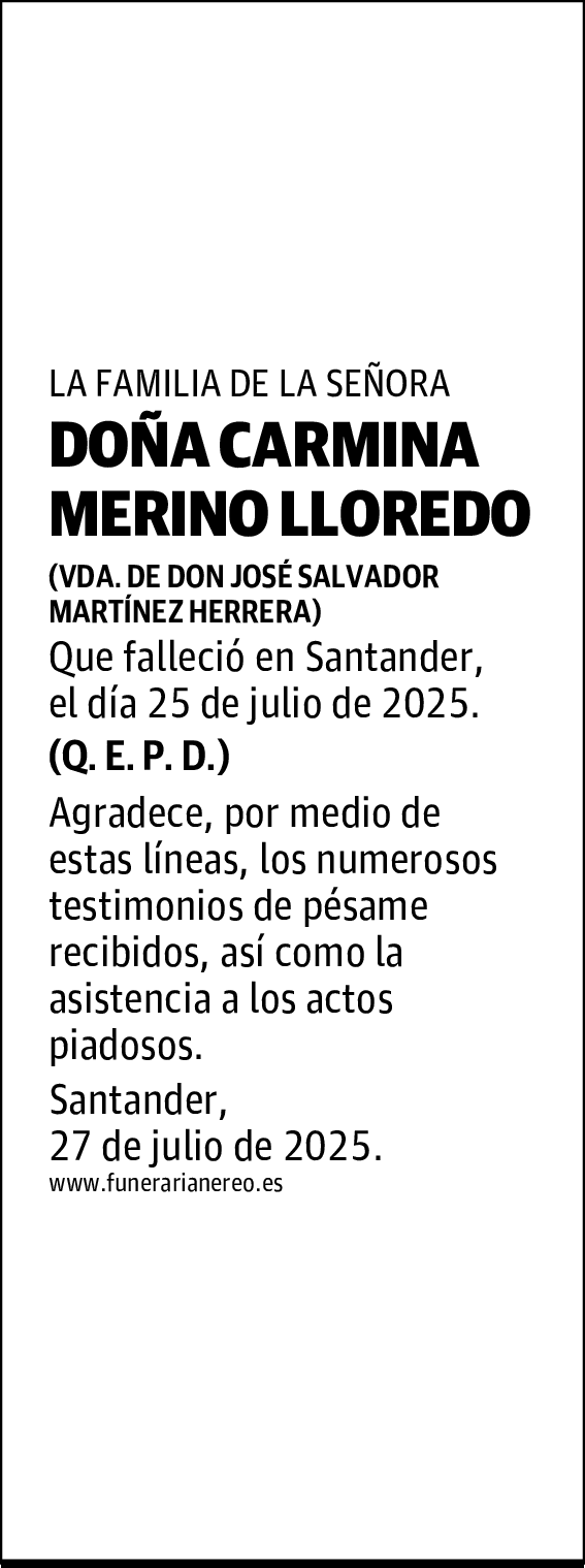 DOÑA CARMINA MERINO LLOREDO