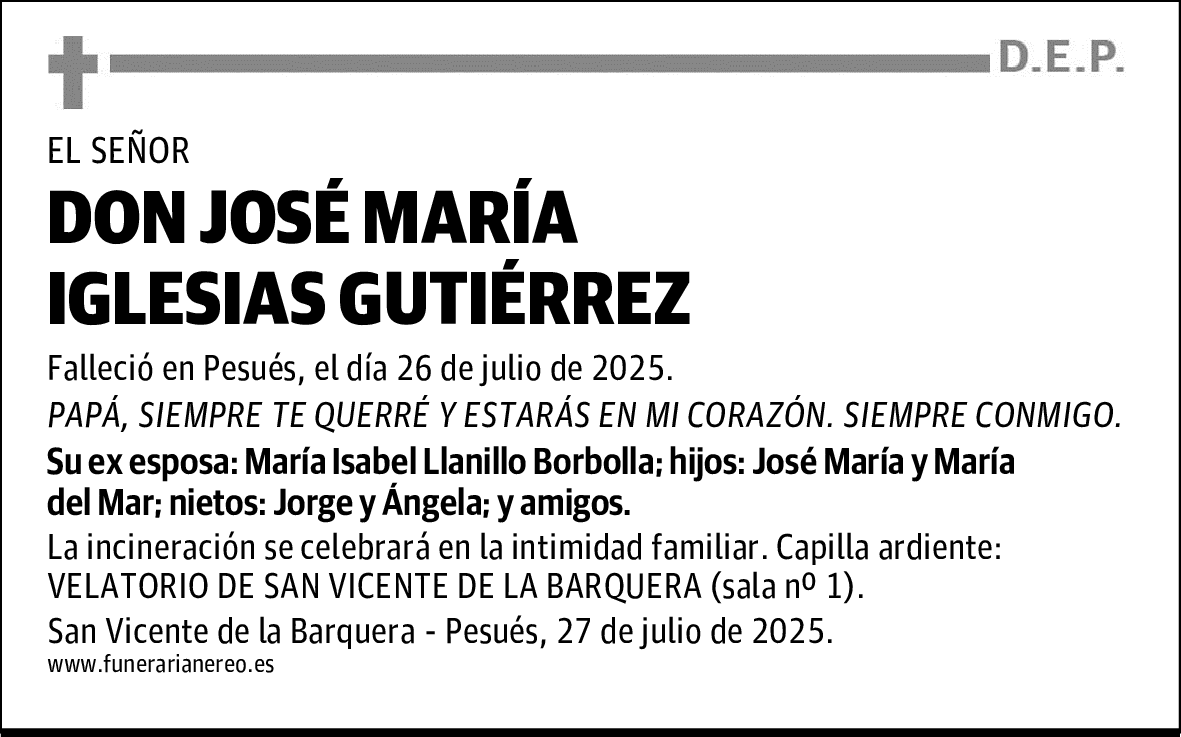 DON JOSÉ MARÍA IGLESIAS GUTIÉRREZ
