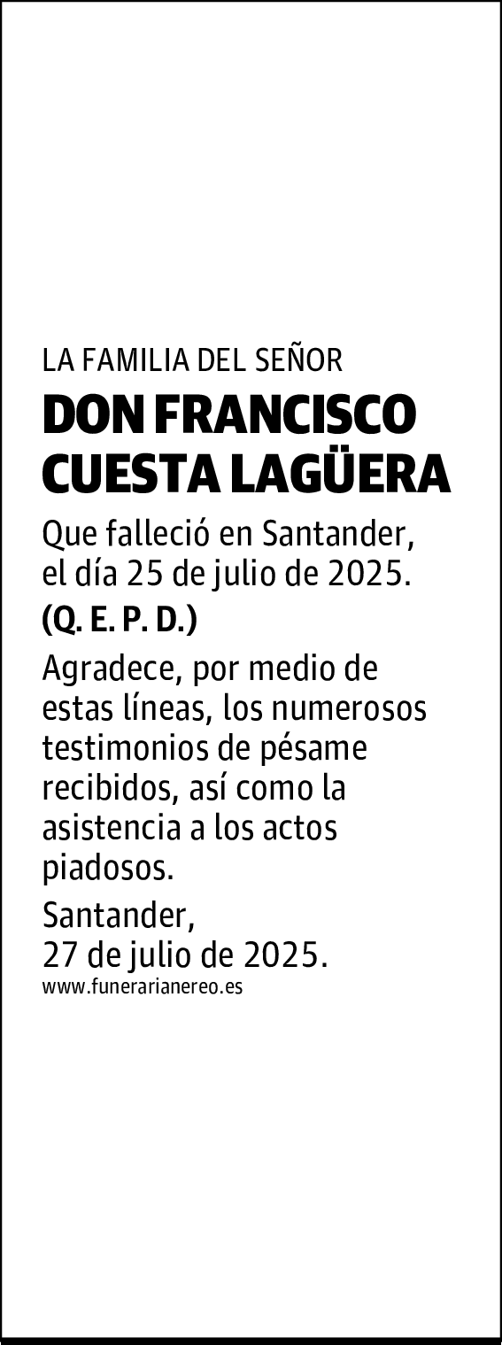 DON FRANCISCO CUESTA LAGÜERA