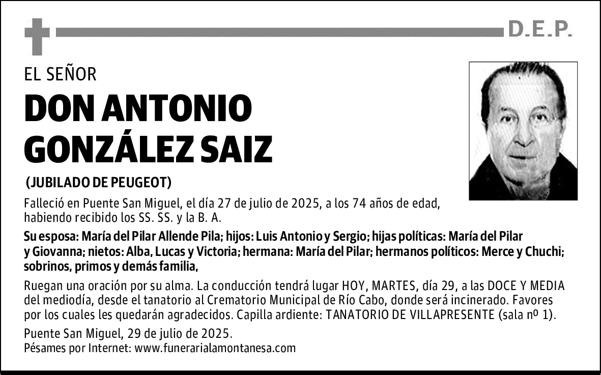 DON ANTONIO GONZÁLEZ SAIZ