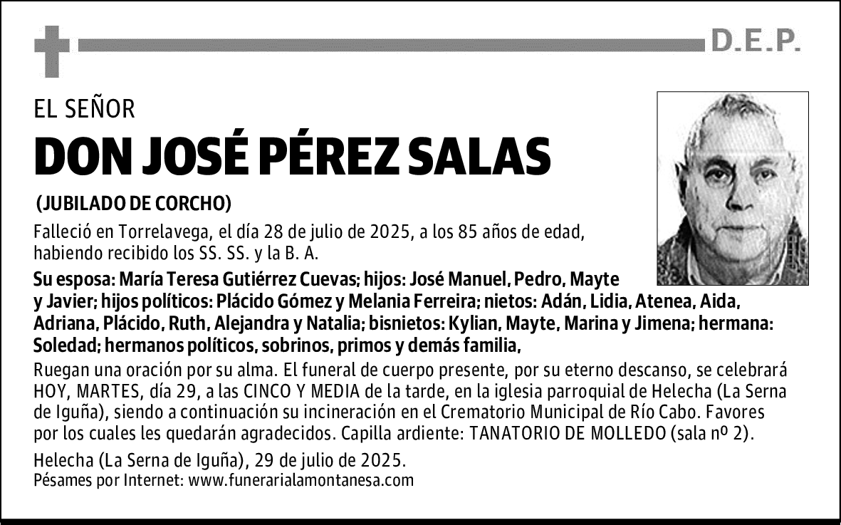 DON JOSÉ PÉREZ SALAS
