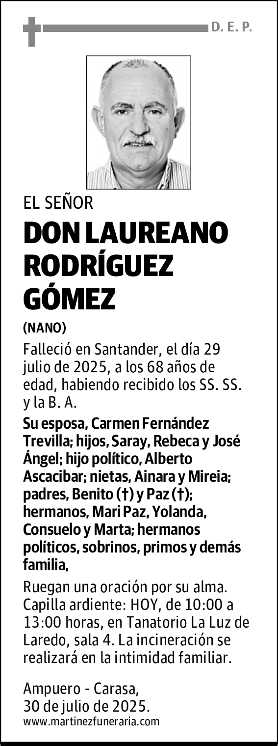 DON LAUREANO RODRÍGUEZ GÓMEZ