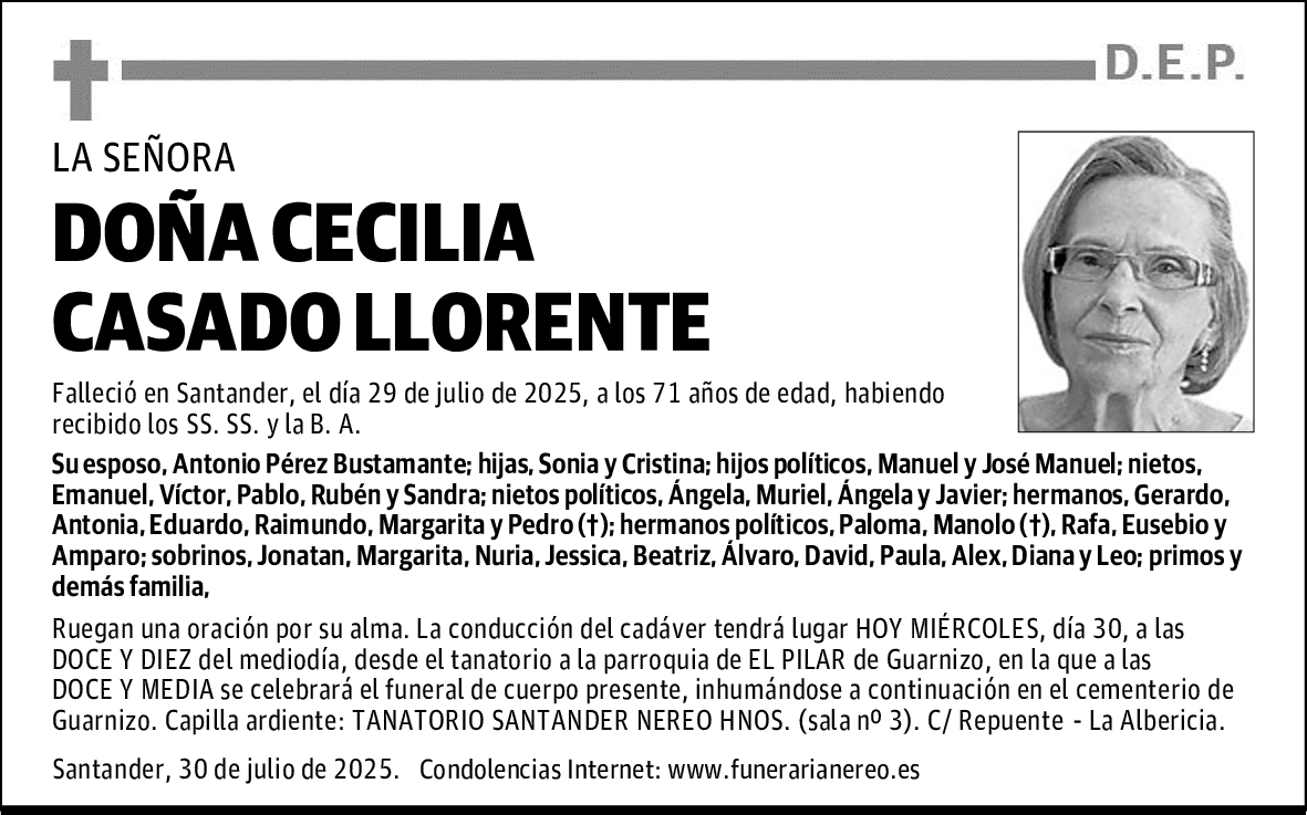 DOÑA CECILIA CASADO LLORENTE