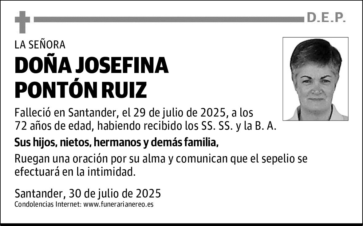 DOÑA JOSEFINA PONTÓN RUIZ