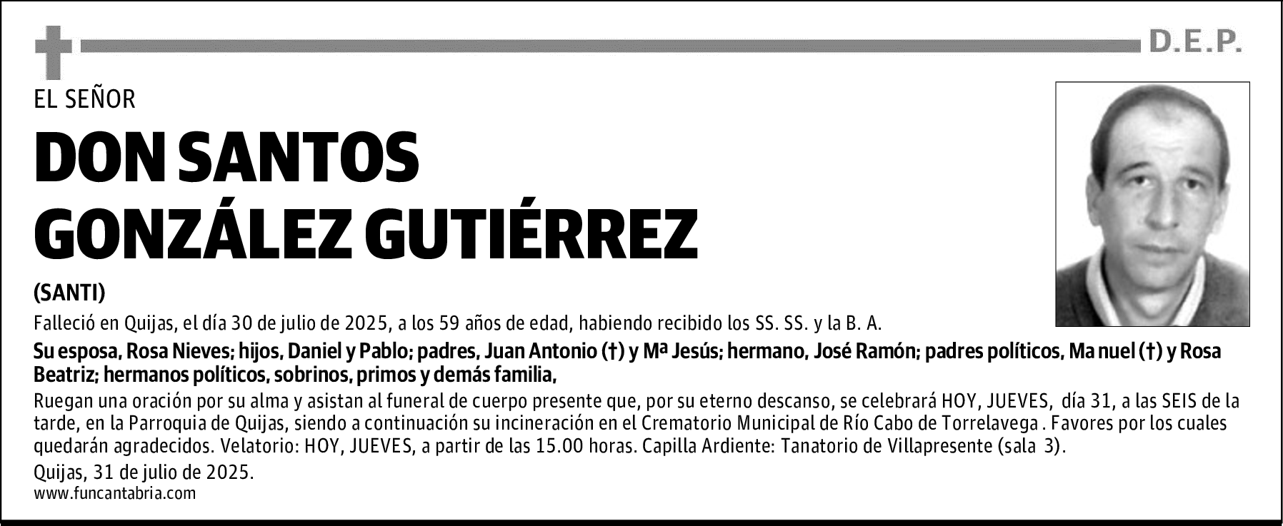 DON SANTOS GONZÁLEZ GUTIÉRREZ