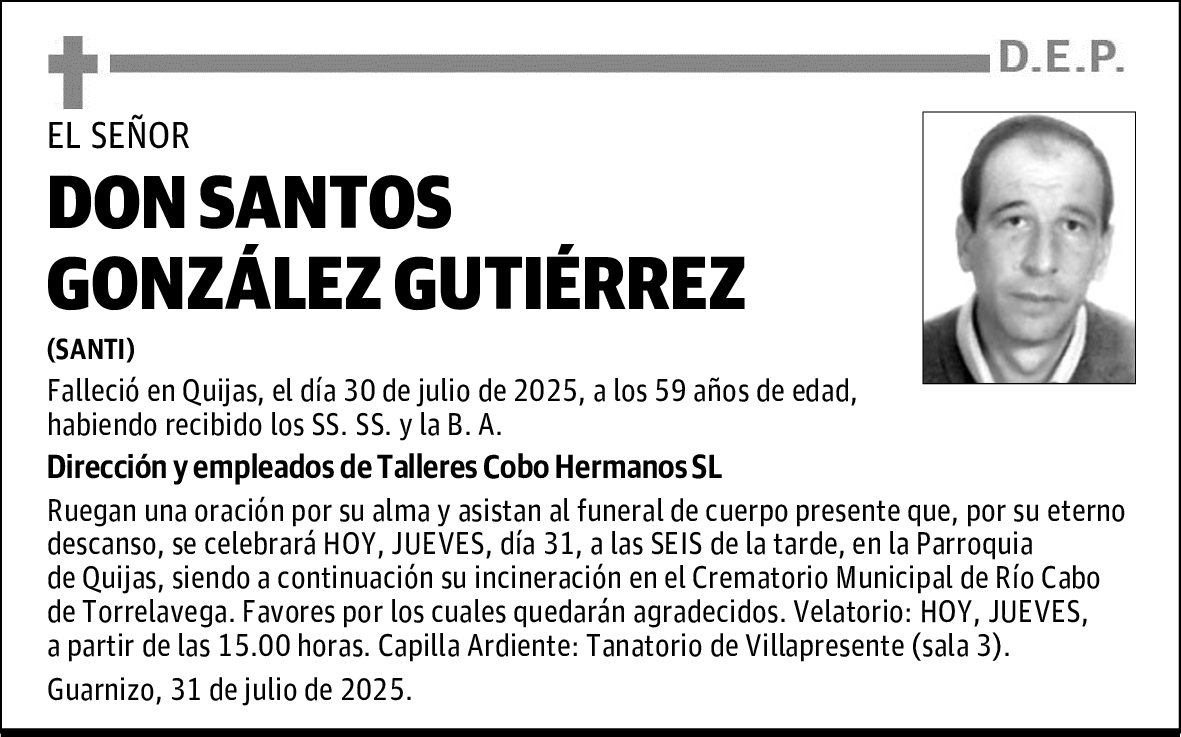 DON SANTOS GONZÁLEZ GUTIÉRREZ