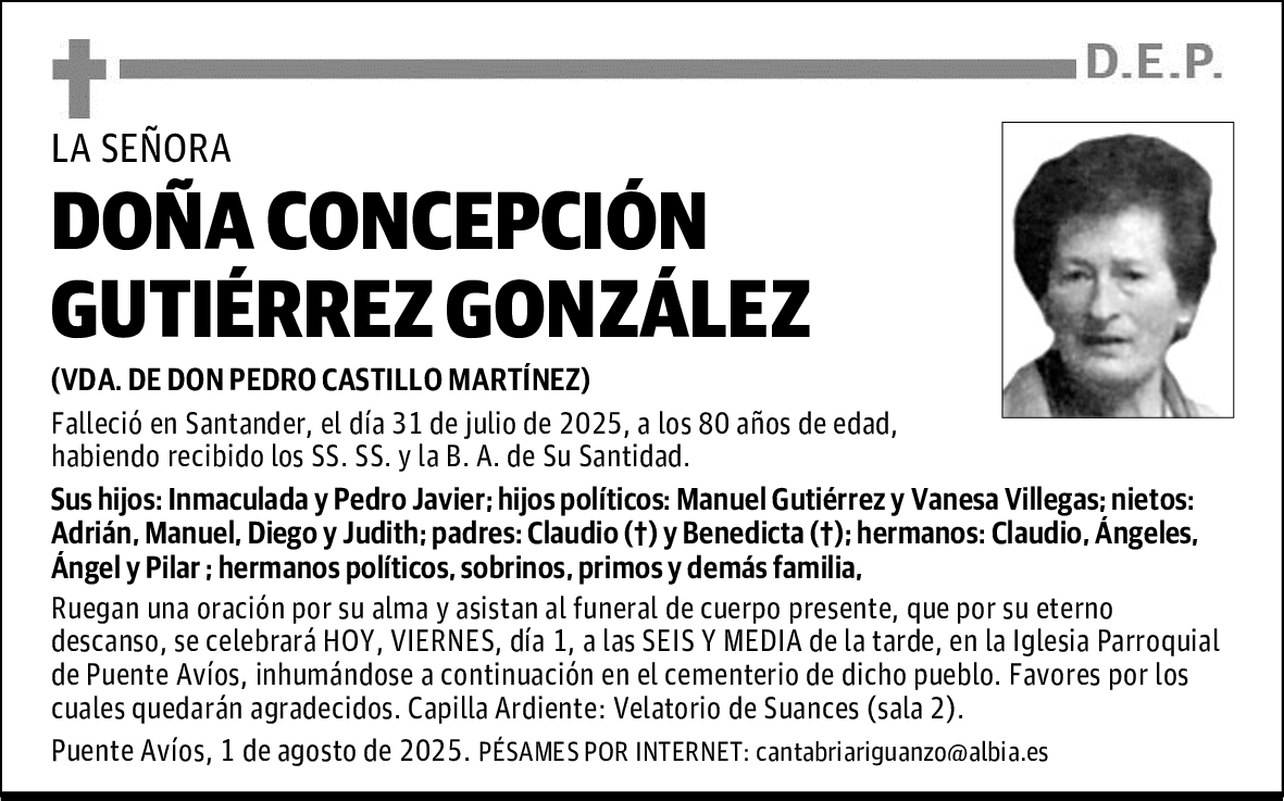 DOÑA CONCEPCIÓN GUTIÉRREZ GONZÁLEZ