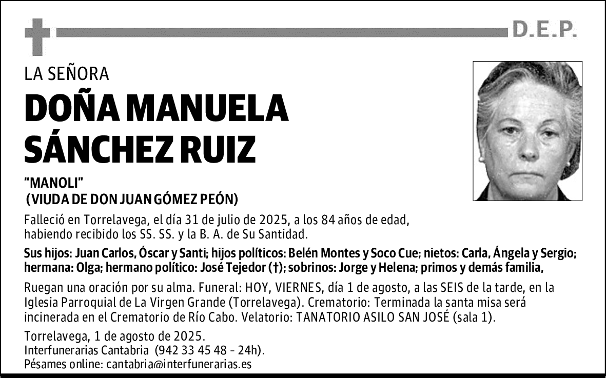 DOÑA MANUELA SÁNCHEZ RUIZ
