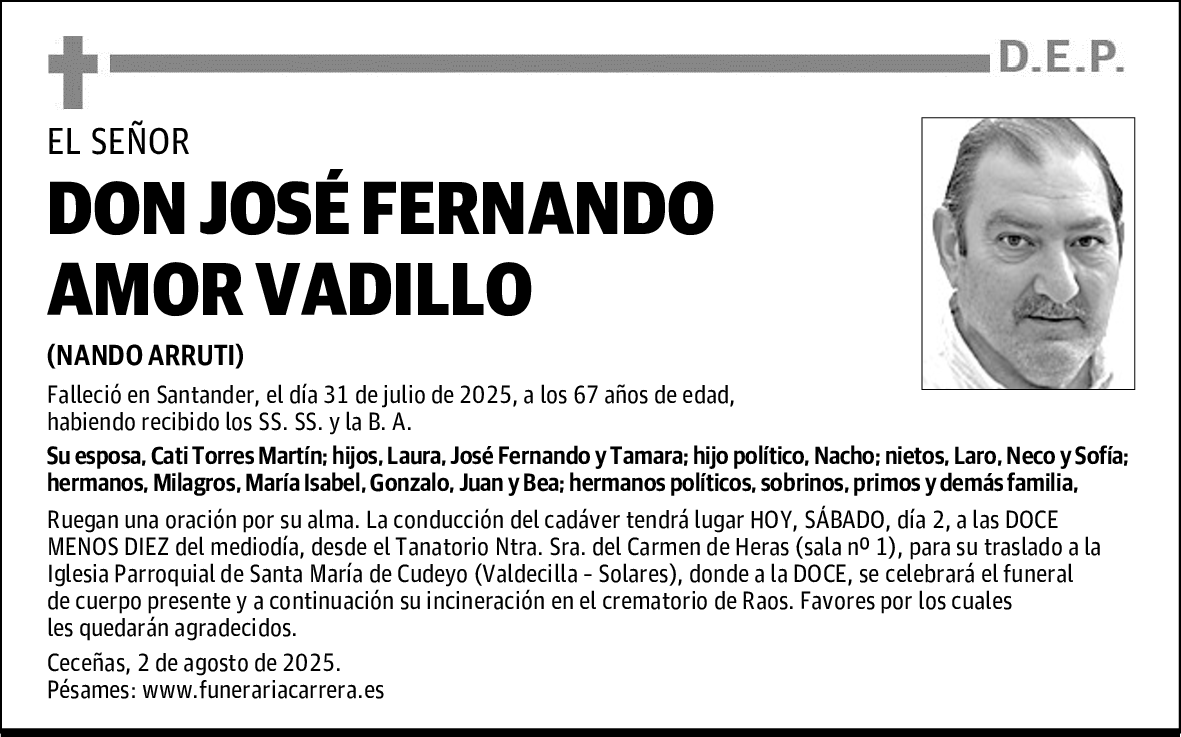 DON JOSÉ FERNANDO AMOR VADILLO