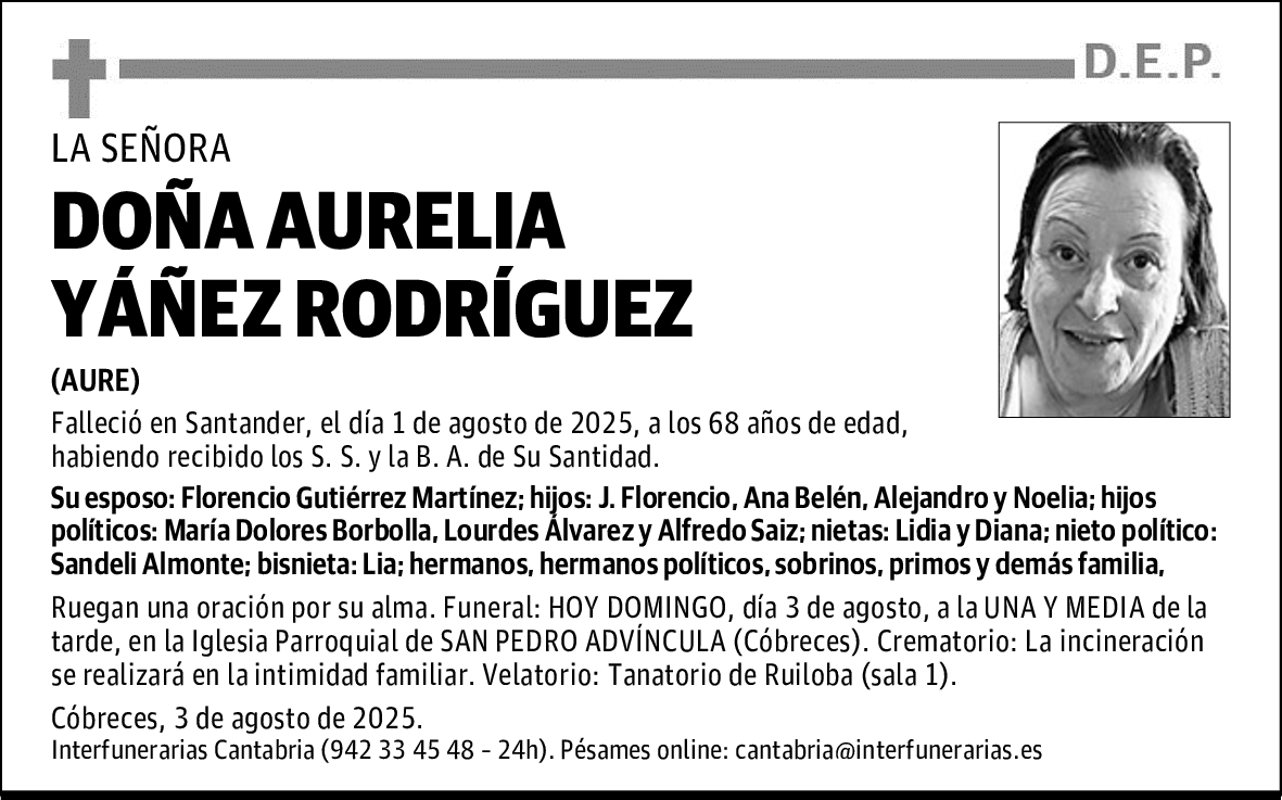 DOÑA AURELIA YÁÑEZ RODRÍGUEZ