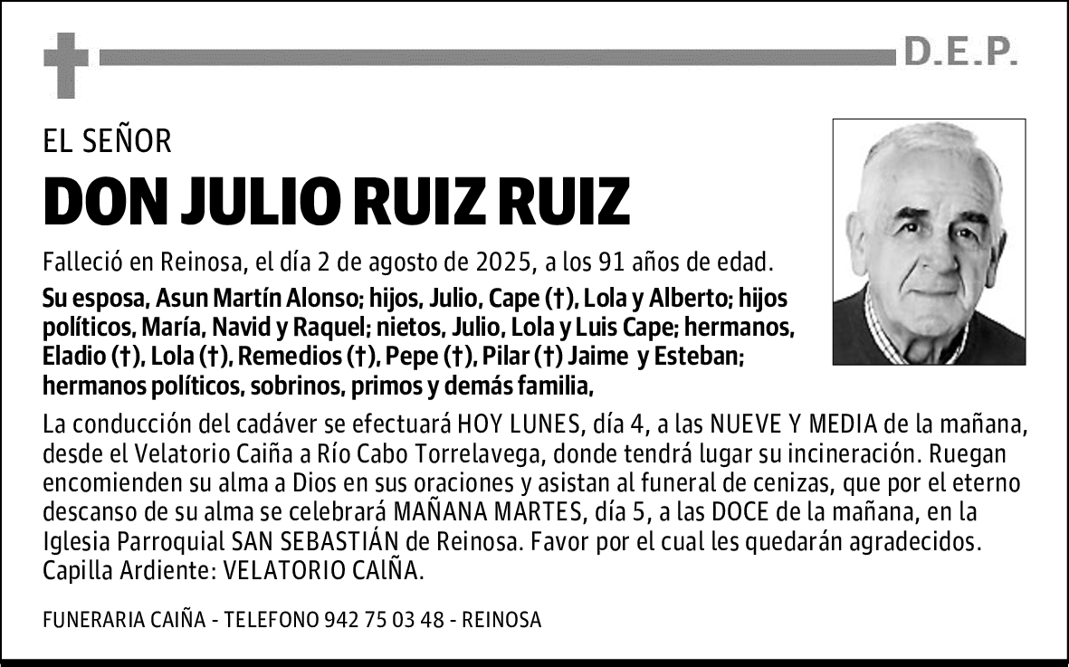 DON JULIO RUIZ RUIZ