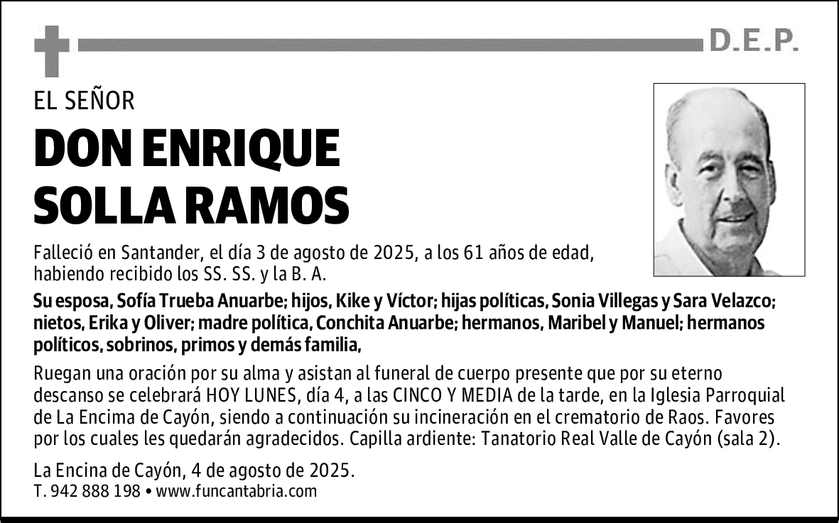 DON ENRIQUE SOLLA RAMOS