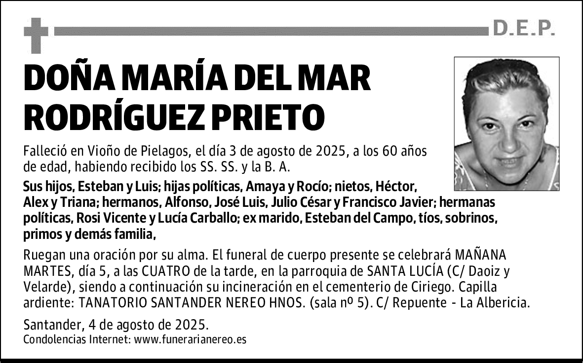 DOÑA MARÍA DEL MAR RODRÍGUEZ PRIETO