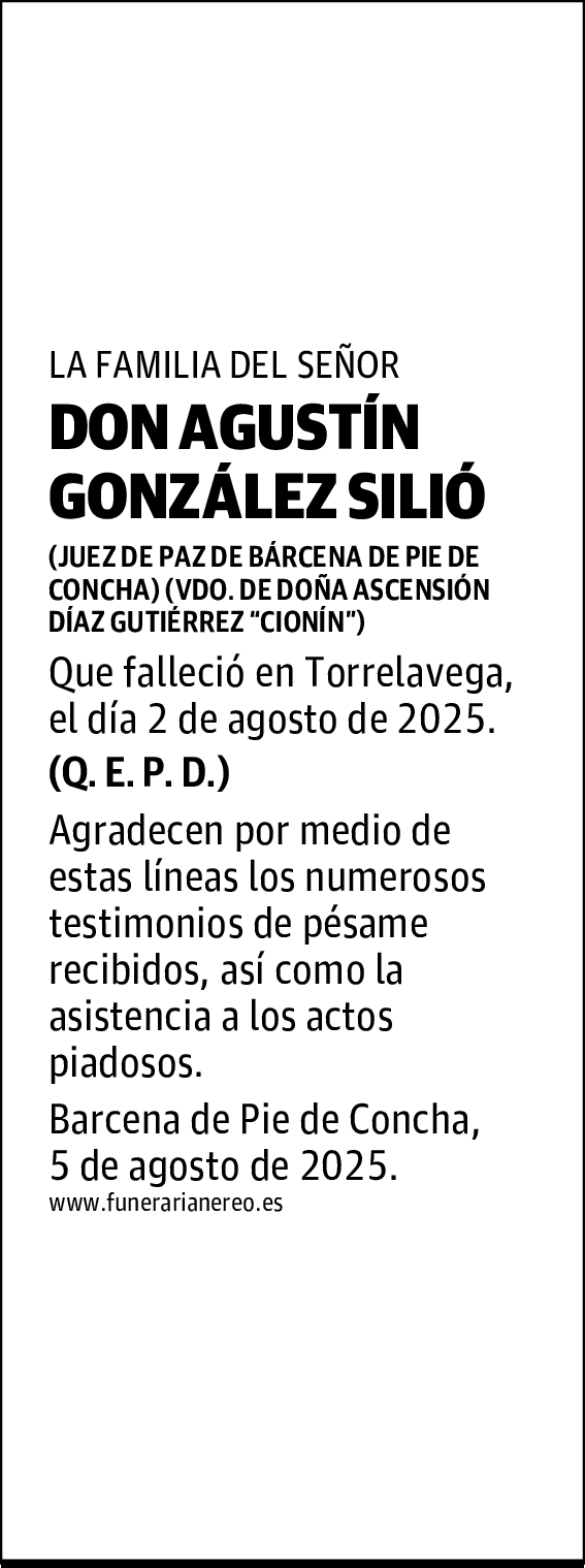 DON AGUSTÍN GONZÁLEZ SILIÓ