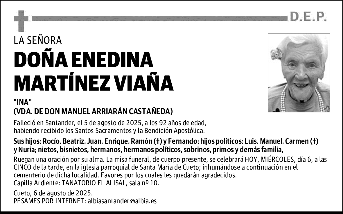 DOÑA ENEDINA MARTÍNEZ VIAÑA