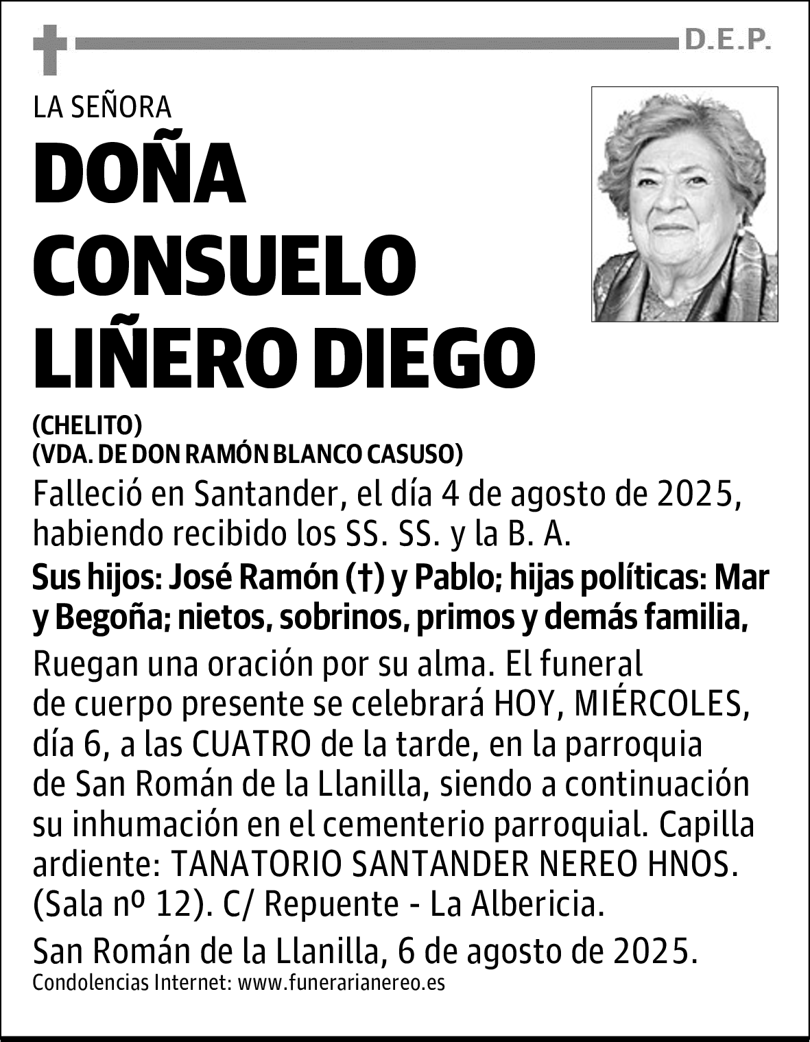 DOÑA CONSUELO LIÑERO DIEGO