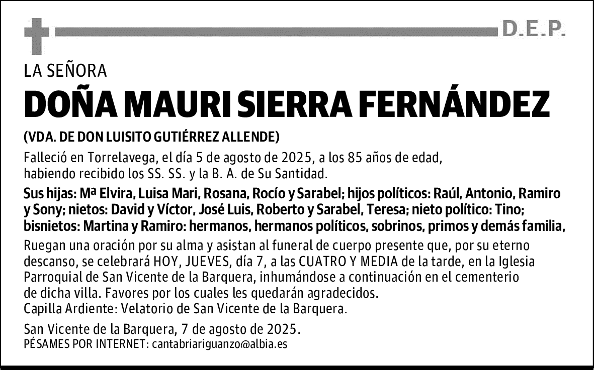 DOÑA MAURI SIERRA FERNÁNDEZ
