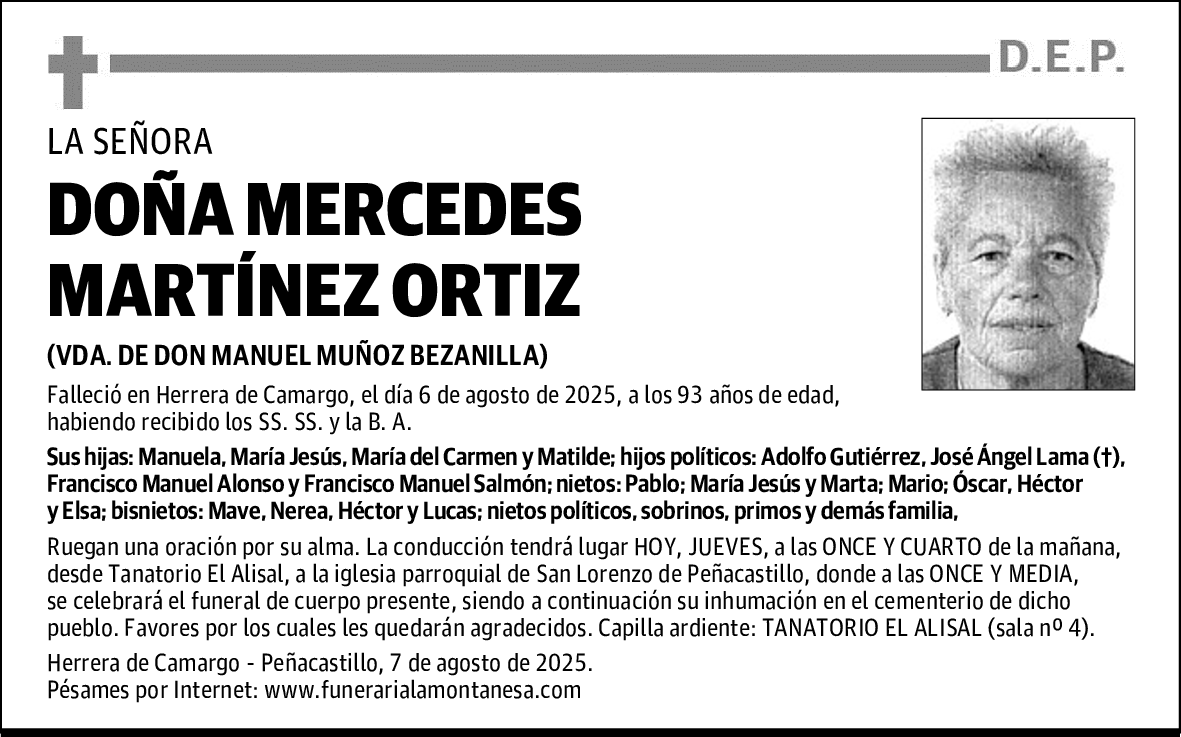DOÑA MERCEDES MARTÍNEZ ORTIZ