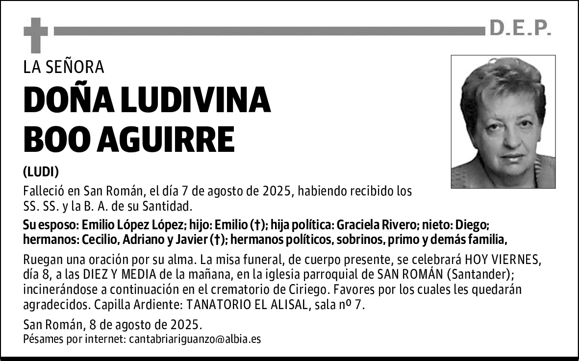 DOÑA LUDIVINA BOO AGUIRRE
