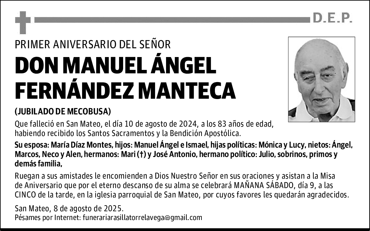 DON MANUEL ÁNGEL FERNÁNDEZ MANTECA