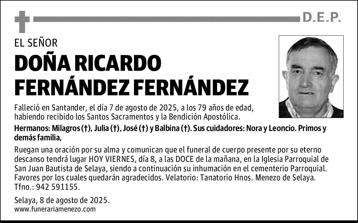 DOÑA RICARDO FERNÁNDEZ FERNÁNDEZ