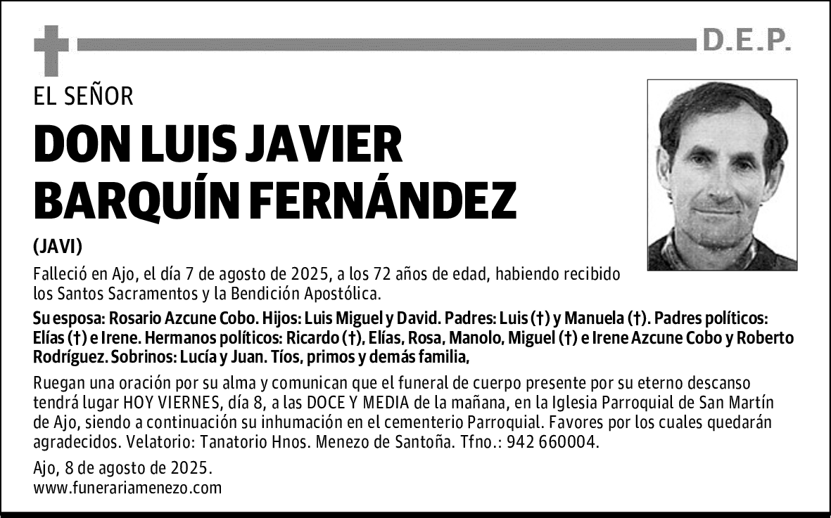 DON LUIS JAVIER BARQUÍN FERNÁNDEZ