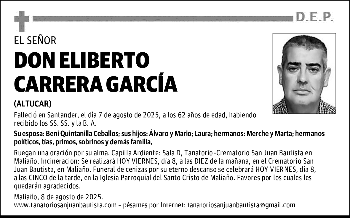 DON ELIBERTO CARRERA GARCÍA
