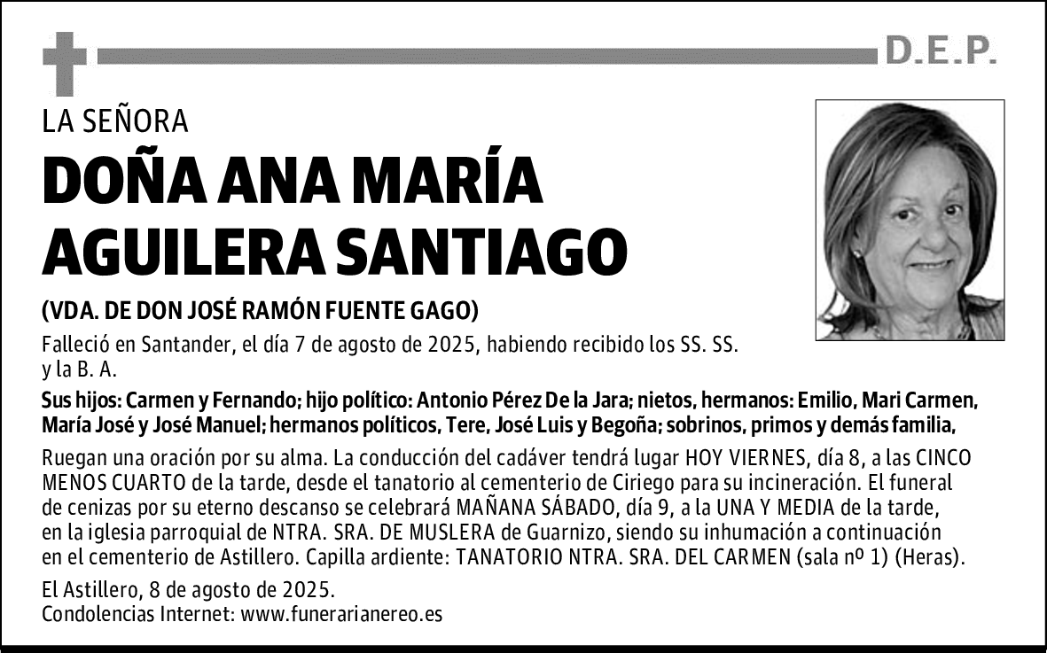 DOÑA ANA MARÍA AGUILERA SANTIAGO